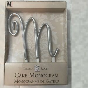 LILLIAN ROSE Letter M CAKE MONOGRAM Rhinestone Topper Decoration